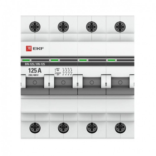 Выключатель нагрузки 4п 125А ВН-125 PROxima EKF SL125-4-125-pro фото 2