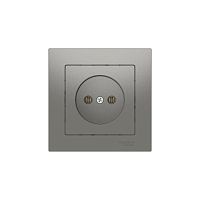 Розетка AtlasDesign 16А без заземл. быстрозажим. клем. в сборе сталь SE ATN000940S