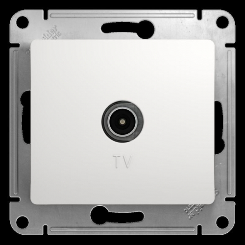 Розетка телевизионная проходная TV 1-м СП Glossa 4дБ механизм бел. SE GSL000192 фото 2