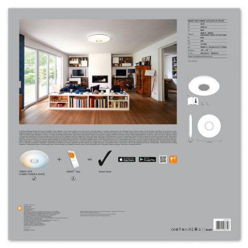 Светильник светодиодный SMART WIFI ORBIS KITE RD 510 TW WT LEDVANCE 4058075486348 фото 5