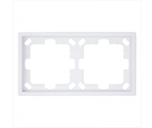 Рамка 2-м СП FD бел. глянцевый Jasmart FD1002W фото 2
