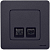 Розетка компьютерная 2-м Inspiria RJ45 кат.5E UTP антрацит IEK 673838