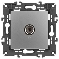 Розетка телевизионная одиночная TV 1мод. Elegance 14-3101-03 IP20 алюм. Эра Б0034292