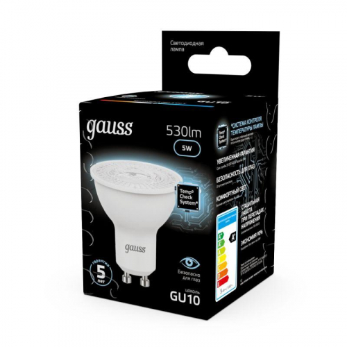Лампа светодиодная Black 5Вт MR16 софит 4100К нейтр. бел. GU10 530лм GAUSS 101506205 фото 4