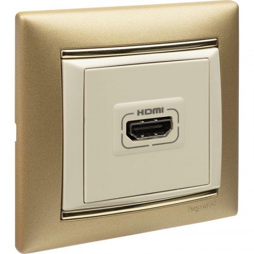 Механизм розетки HDMI 1-м Valena сл. кость Leg 774185 фото 4
