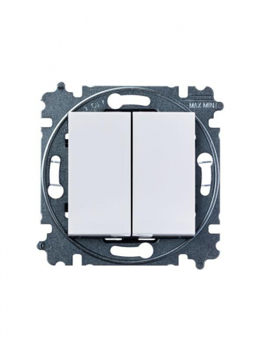 Переключатель 2-кл. СП Levit IP20 бел./дым. черн. ABB 2CHH595245A6062 фото 2