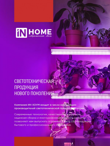 Светильник светодиодный СПБ-Т5PRO-ФИТО 25Вт 230В 1170мм полный спектр IN HOME 4690612055428 фото 2