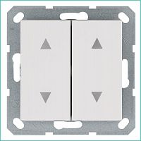 Выключатель для жалюзи 2-кл. 10А IP20 механизм бел. глянцевый Jasmart G3028W