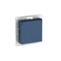 Розетка AtlasDesign 16А IP20 с заземл. защ. шторки с крышкой быстрозажим. клем. механизм аквамарин SE ATN001146S