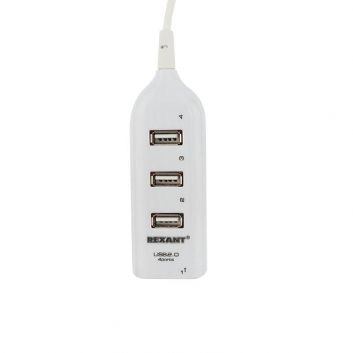 Разветвитель USB 2.0 на 4 порта бел. Rexant 18-4105-1