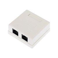 Розетка компьютерная 2-м ОП RJ45 (8P8C) кат.6 UTP неэкранир. Rexant 03-0136