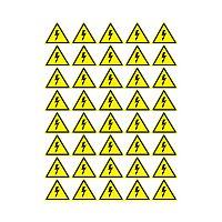 Наклейка знак электробезопасности &quot;Опасность поражения электротоком&quot; 50х50х50мм (уп.50шт) Rexant 56-0006-2