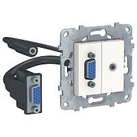 Механизм розетки UNICA NEW HD15 + Minijack бел. SchE NU593218