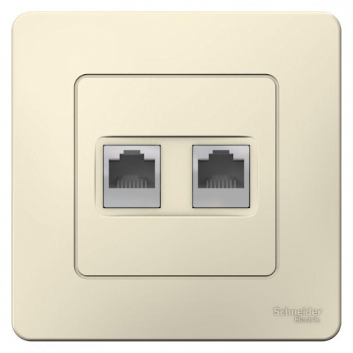 Розетка компьютерная 2-м СП Blanca RJ45 кат.5E молочн. SE BLNIS045452 фото 2