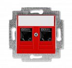 Розетка информационная Levit двойная 2хRJ45 кат. 6 красн. ABB 2CHH296118A6065