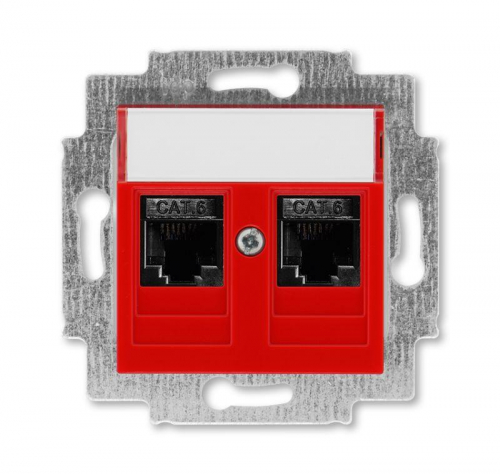 Розетка информационная Levit двойная 2хRJ45 кат. 6 красн. ABB 2CHH296118A6065