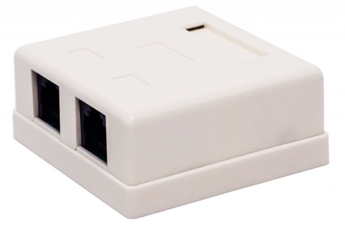 Компьютерная розетка настенная, 5E кат., 2 х RJ-45/8p8c, 110/Krone, белый Filum FL-NA-SOCKET5E-2