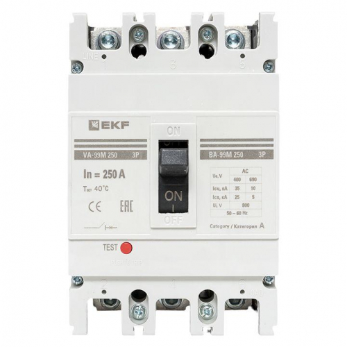 Выключатель автоматический 3п 250/250А 35кА ВА-99М PROxima EKF mccb99-250-250m фото 7