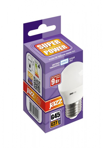 Лампа светодиодная PLED-SP 9Вт G45 4000К нейтр. бел. E27 E JazzWay 5019126 фото 2