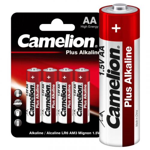Элемент питания алкалиновый AA/LR6 1.5В Plus Alkaline LR6-BP4 (блист.4шт) Camelion 7370 фото 2