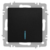 Выключатель 1-кл. СП Accent 6-102-05 10А IP20 250В с подсветкой AL/CU антрацит Intro Б0063475