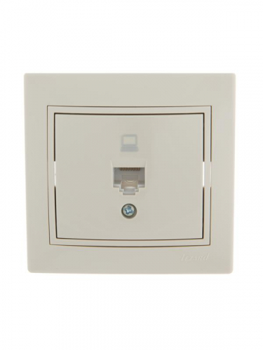 Розетка компьютерная 1-м СП Mira RJ45 крем./крем.. LEZARD 701-0303-139