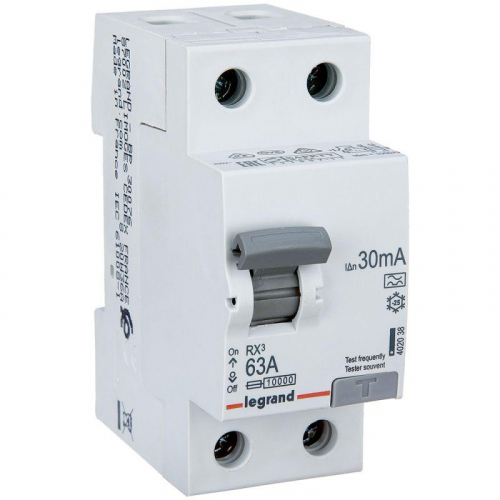 Выключатель дифференциального тока (УЗО) 2п 63А 30мА тип A RX3 Leg 402038 фото 3