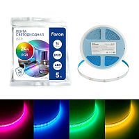 Лента светодиодная LS531 480SMD(2110)/ 14Вт/м 24В 5000х8х1.8мм RGB IP20 (уп.5м) FERON 48946
