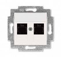 Розетка информационная RJ45 2-м Levit CAT.5e жемчуж. ABB 2CHH295118A6068