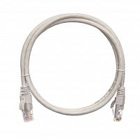 Шнур коммутационный кат.5E (класс D) U/UTP 4 пары 24 AWG (7х0.205мм) 100МГц 2хRJ45 (8P8C) T568B заливной с защитой защелки мж BC чистая медь LSZH нг(А)-HFLTx сер. (дл.10м) NIKOMAX NMC-PC4UD55B-100-C-GY