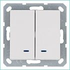 Выключатель 2-кл. 10А IP20 с подсветкой механизм бел. глянцевый Jasmart G3023NW