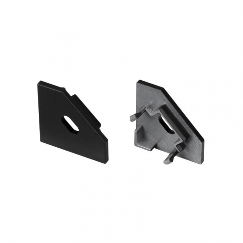 Заглушка SL-KANT-H18 FLAT BLACK с отверстием пластик (комплект) Arlight 049432