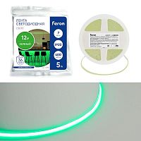 Лента светодиодная LS630 400SMD(2110)/ 7Вт/м 12В 5000х3х1.8мм IP20 зел. (уп.5м) FERON 48951