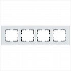 Рамка 4-м G-Glass стекло бел. White Glass Jasmart G1004GW