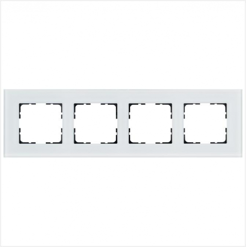 Рамка 4-м G-Glass стекло бел. White Glass Jasmart G1004GW