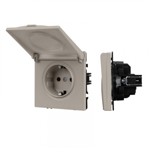 Механизм розетки SCT-NOBE-MCP-SFPL-CA 230В 16А влагозащ. кашемир Arlight 059440
