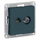 Розетка компьютерная + телевизионная 2-м СП AtlasDesign RJ45 кат.5E + TV механизм изумруд SE ATN000889