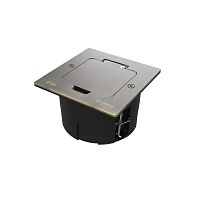 Лючок MultiDesk MDK20 на 2мод. IP44 с монтажной коробкой для стены фальшпола стола античная латунь SE MDK20102BA