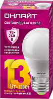 Лампа светодиодная 90 545 OLL-G45-13-230-2.7К-E27-FR 13Вт шар 2700К E27 90-240В PRO ОНЛАЙТ 90545