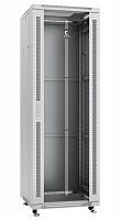 Шкаф монтажный телекоммуникационный напольный SH-05C-37U60/80 19дюйм 37U 600х800х1833мм для распределит. и серверн. оборудования передн. стеклян. и задн. сплошн. метал. двери ручка с замком сер. Cabeus 7641c