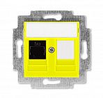Розетка информационная Levit RJ45 кат. 5e и заглушка желт. ABB 2CHH295117A6064