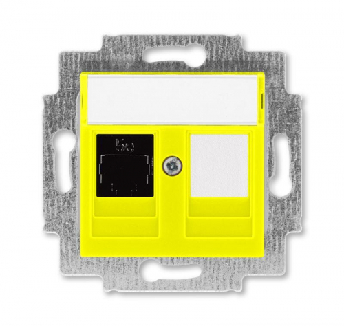 Розетка информационная Levit RJ45 кат. 5e и заглушка желт. ABB 2CHH295117A6064