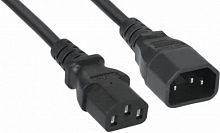 Кабель питания ПВС-АП 3x1.5 С13 - C14, 220/250В, 10А, чёрный, 1,8м Filum FL-PC-C13/C14-C3-1.8-BK