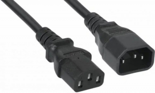 Кабель питания ПВС-АП 3x1.5 С13 - C14, 220/250В, 10А, чёрный, 3м Filum FL-PC-C13/C14-C3-3.0-BK