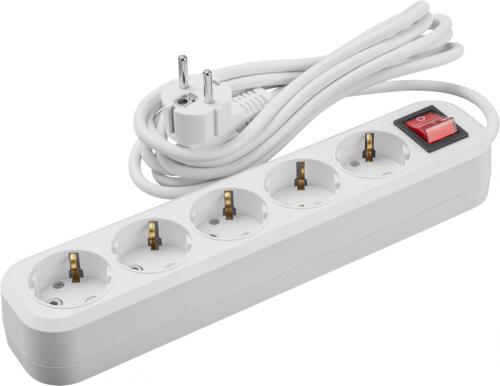 Удлинитель 5х5м с заземл. 16А IP20 90 812 OPE-S-05-500-ESC-3x1 с кнопкой бел. ОНЛАЙТ 90812