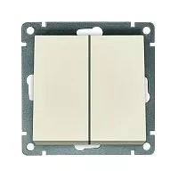 Выключатель 2-кл. СП Афина 10А IP20 механизм сл. кость (ivory) Universal A0023-I