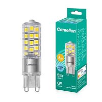 Лампа светодиодная LED5-G9-NF/845/G9 5Вт капсульная прозрачная 4500К бел. G9 220В Camelion 13705