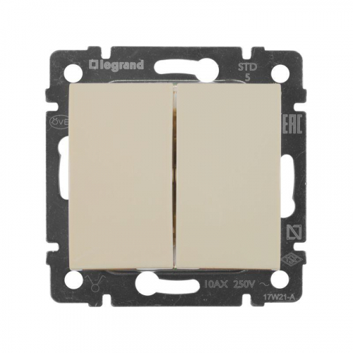 Выключатель 2-кл. СП Valena 10А IP31 250В механизм сл. кость IEK 774305 фото 6