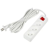 Удлинитель 3х5м без заземл. 10А Ultra S-CU3-5B WHITE бел. Uniel UL-00009996