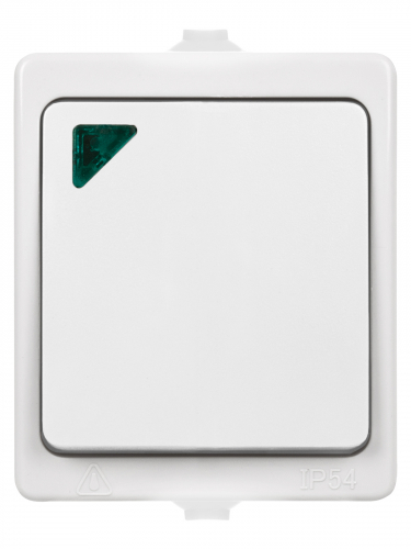 Выключатель 1-кл. с подсветкой открытой установки IP54 10А белый "Вуокса" TDM фото 3